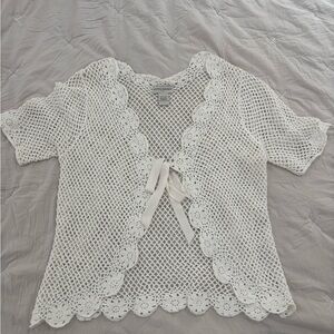 Banana Republic Cream Crochet Cardigan